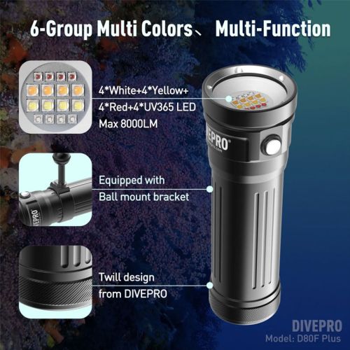 Divepro D80F Plus photo/video light 8000 lumens ()
