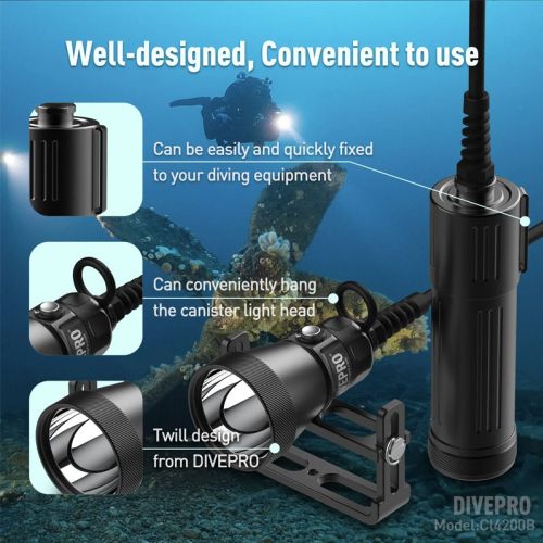 Divepro CL4200B Canister Light backmount, 4200 lumens ()
