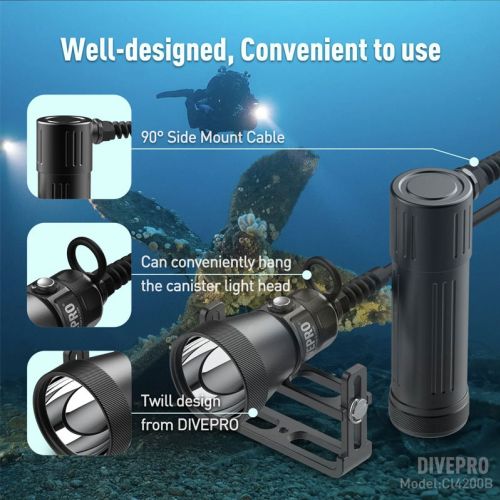 Divepro CL4200S Canister Light sidemount, 4200 lumens ()
