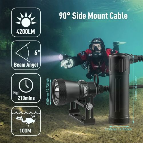 Divepro CL4200S Canister Light sidemount, 4200 lumens ()
