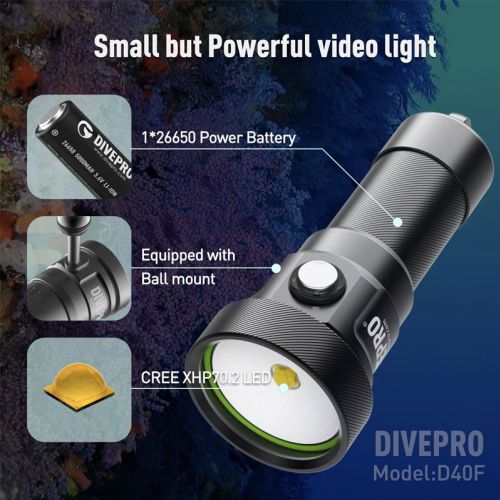 Divepro D40F photo/video light 4200 lumens ()