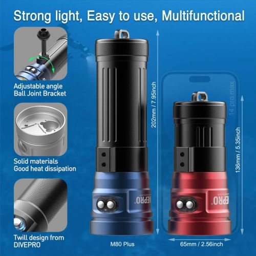 Divepro M80 Plus photo/video Light 6800 mAh 9200 lumens ()