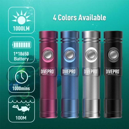 Divepro S10 torch 1000 lumens - with battery and charger ()