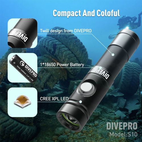 Divepro S10 torch 1000 lumens - with battery and charger ()