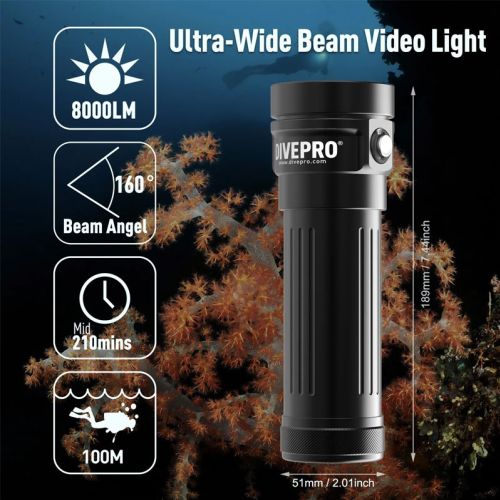 Divepro Vision Plus photo/video Light 6800 mAh 8000 lumens ()
