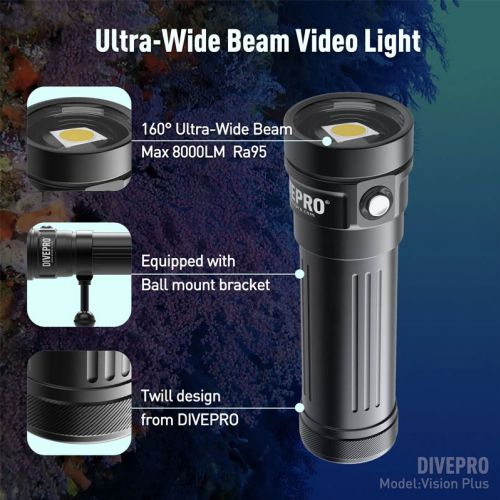 Divepro Vision Plus photo/video Light 6800 mAh 8000 lumens ()