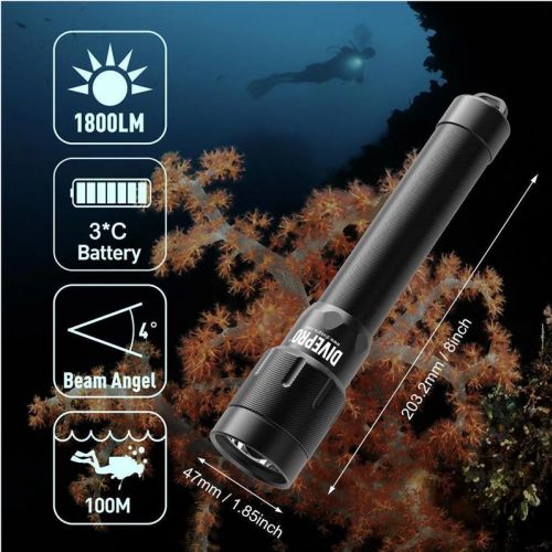 Divepro D18 plus torch 1800 lumens ()