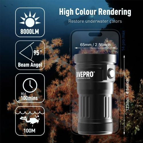 Divepro Master photo/video Light 8000 lumens ()