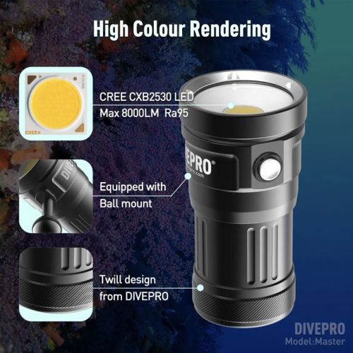 Divepro Master photo/video Light 8000 lumens ()