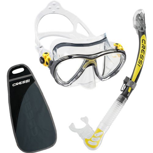 Snorkeling Set Cressi Big Eyes Evolution + Alpha Ultra Dry Set – Premium Mask and Dry Snorkel ()