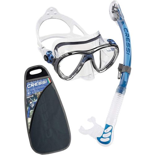 Snorkeling Set Cressi Big Eyes Evolution + Alpha Ultra Dry Set – Premium Mask and Dry Snorkel ()