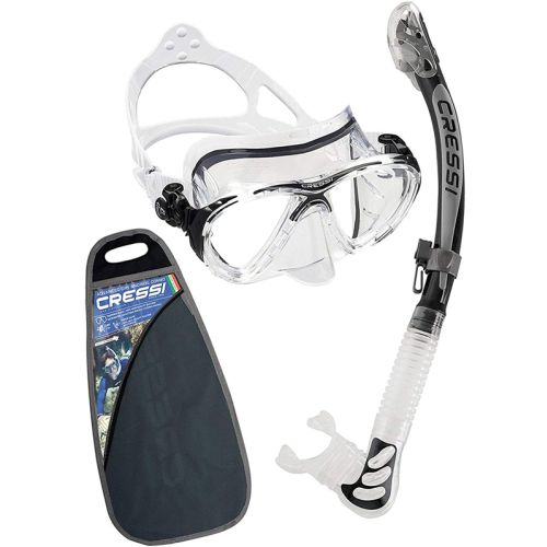 Snorkeling Set Cressi Big Eyes Evolution + Alpha Ultra Dry Set – Premium Mask and Dry Snorkel ()