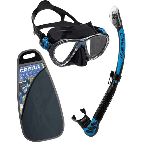 Snorkeling Set Cressi Big Eyes Evolution + Alpha Ultra Dry Set – Premium Mask and Dry Snorkel ()