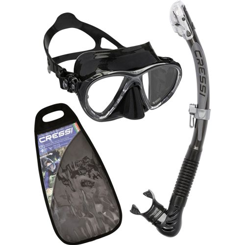 Snorkeling Set Cressi Big Eyes Evolution + Alpha Ultra Dry Set – Premium Mask and Dry Snorkel ()